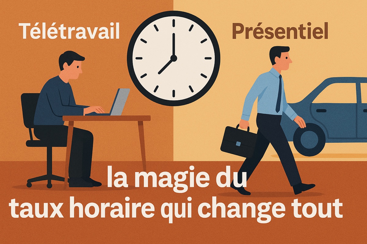 Télétravail ou présentiel : la magie du taux horaire qui change tout
